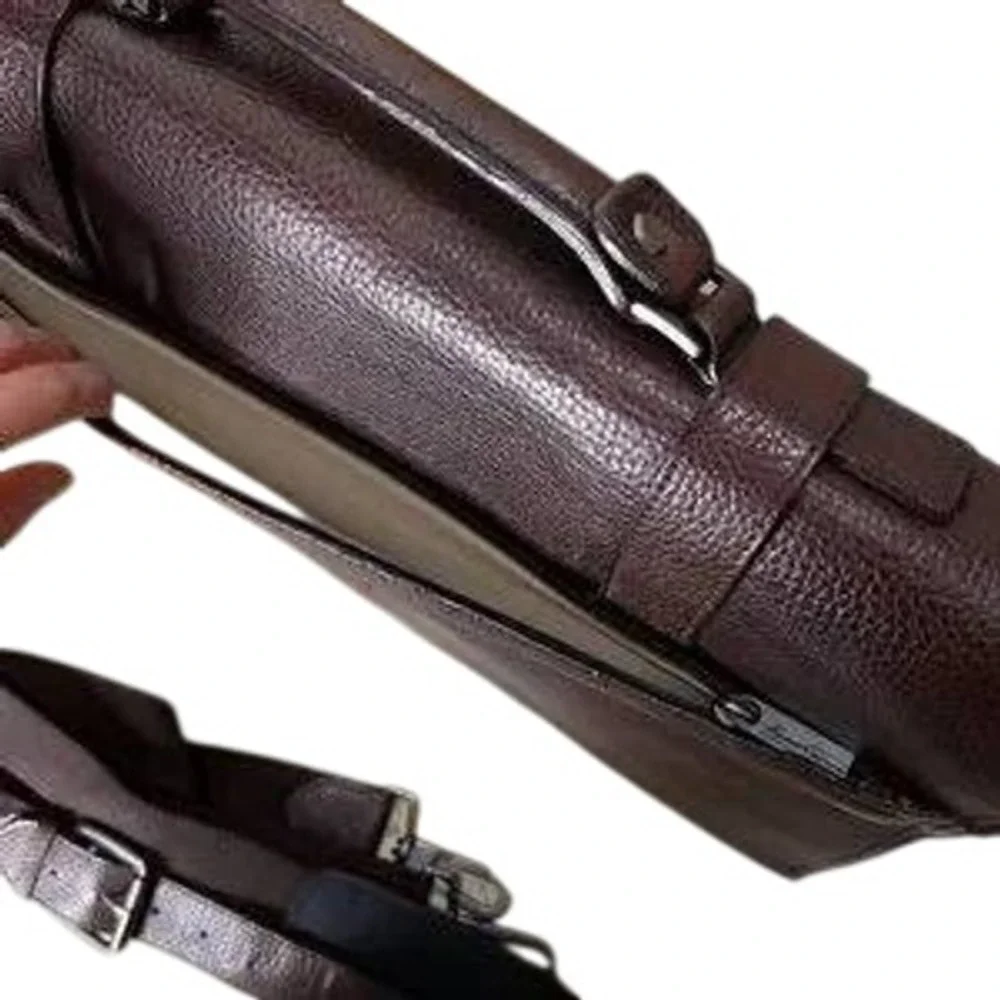 Kenneth‎ Cole NY Brown Leather Briefcase Mens EUC Messenger Bag Laptop Bag